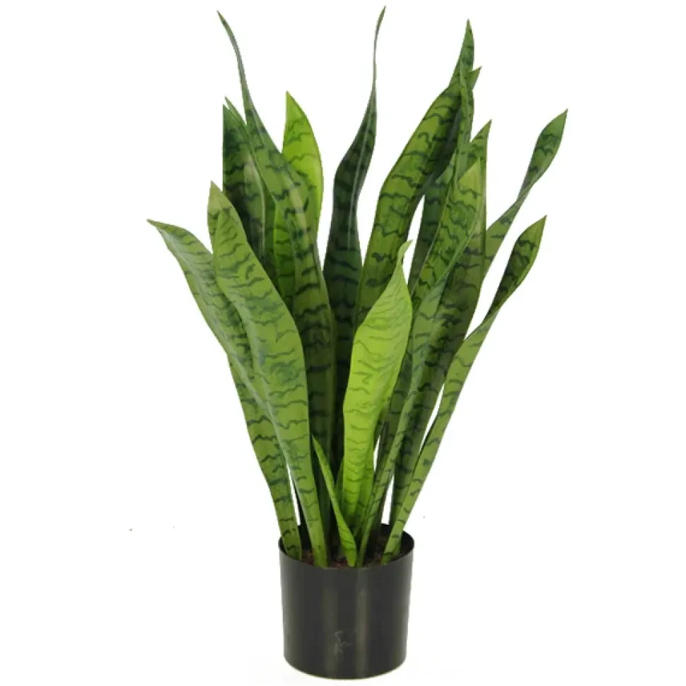 Sansevière trifasciata verte artificielle, 31″
