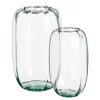 Scalloped edge glass flower vase
