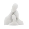 Sculpture blanche portrait de famille, 12 x 11″