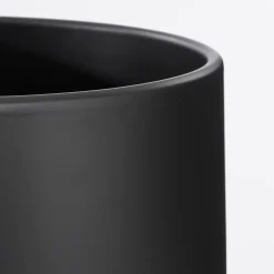 Small matte dark grey ceramic pot, 5,5 x 6