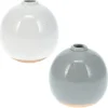 Small shiny dolomite round vase, 3,5"
