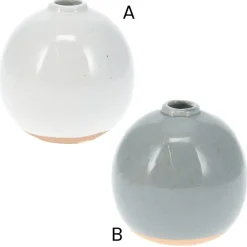 Small shiny dolomite round vase, 3,5"
