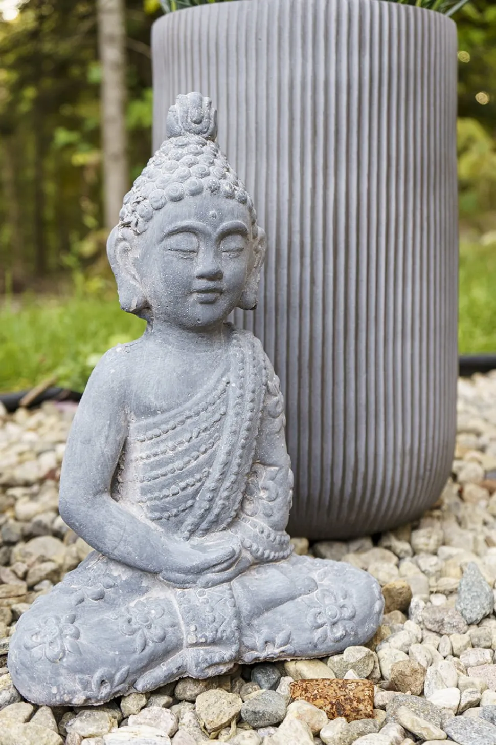 Statue bouddha méditatif en polyrésine, 20 x 14″