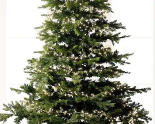 String lights with twinkle effect on silver wire, int./ext., warm white, 19,5′