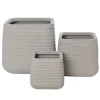 Textured beige recycled polypropylene planter with grey terrazzo finish