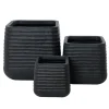 Textured black recycled polypropylene planter