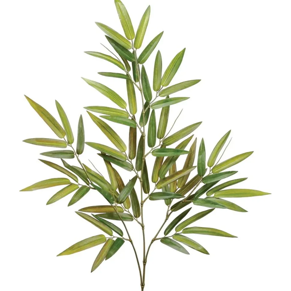 Tige de bambou vert et bourgogne artificiel, 28,5″