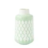Vase aqua avec motifs géométriques, 12 x 7″