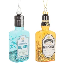 Whisky or gin Christmas ornament, 4,5"
