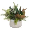 White berry and pine Christmas centerpiece, 14 x 16"