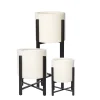 White cement standing planter