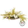 White cherry blossom and pampas centerpiece