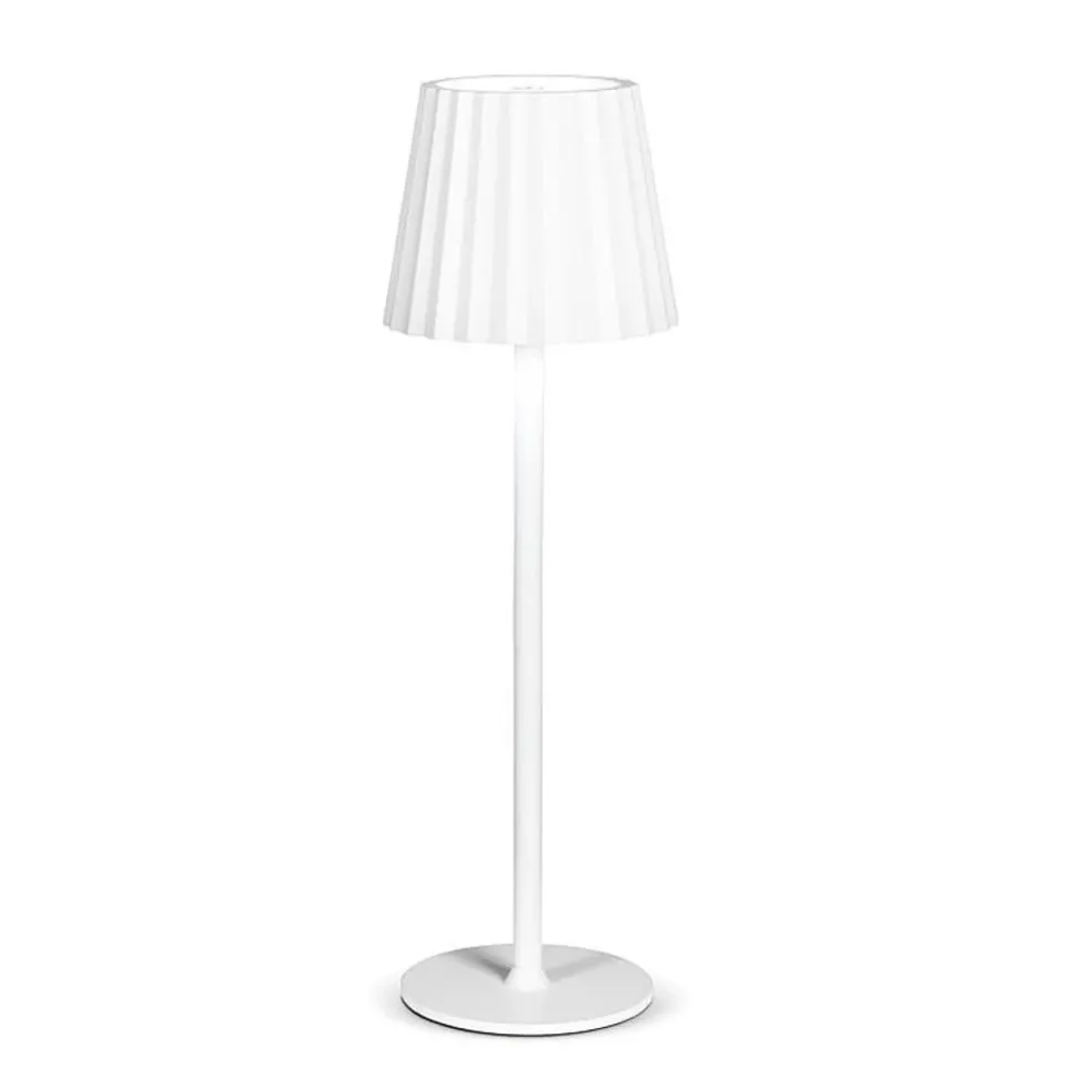 White cordless dimmable LED table lamp, 15"