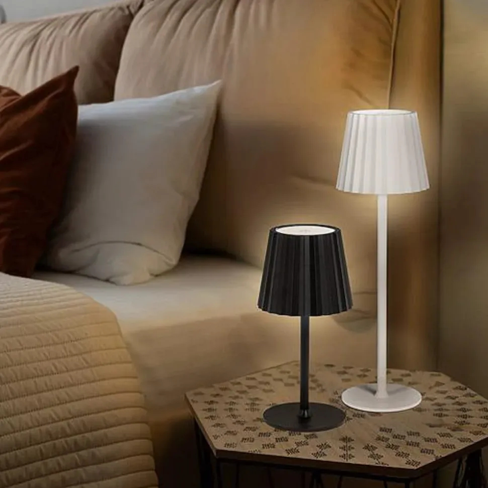 White cordless dimmable LED table lamp, 15"