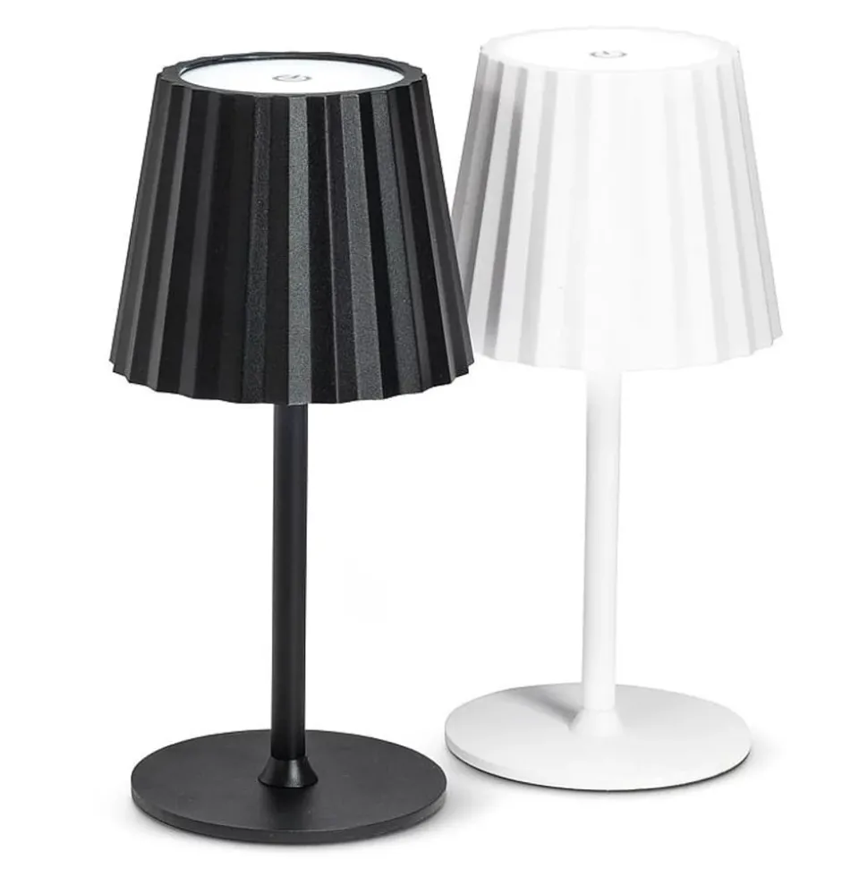 White cordless dimmable LED table lamp, 15"