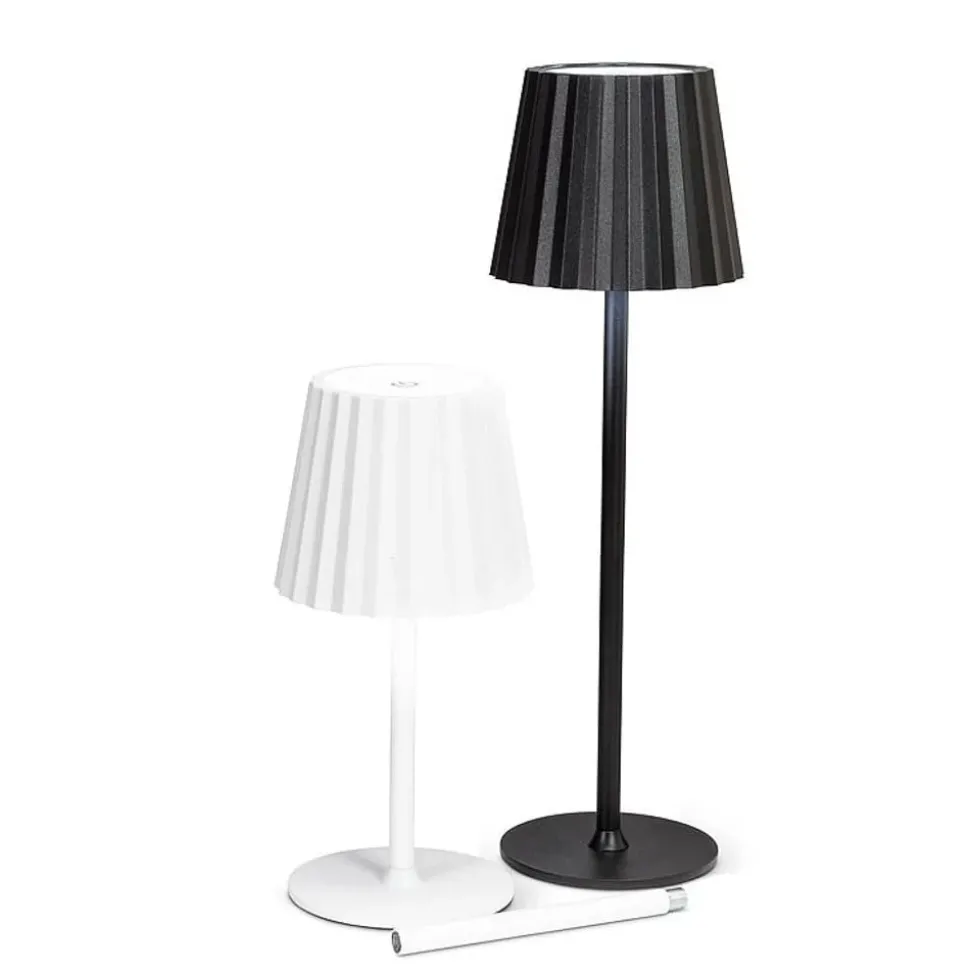 White cordless dimmable LED table lamp, 15"