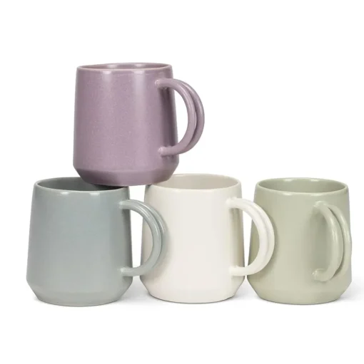White stoneware coffee mug, 12 oz