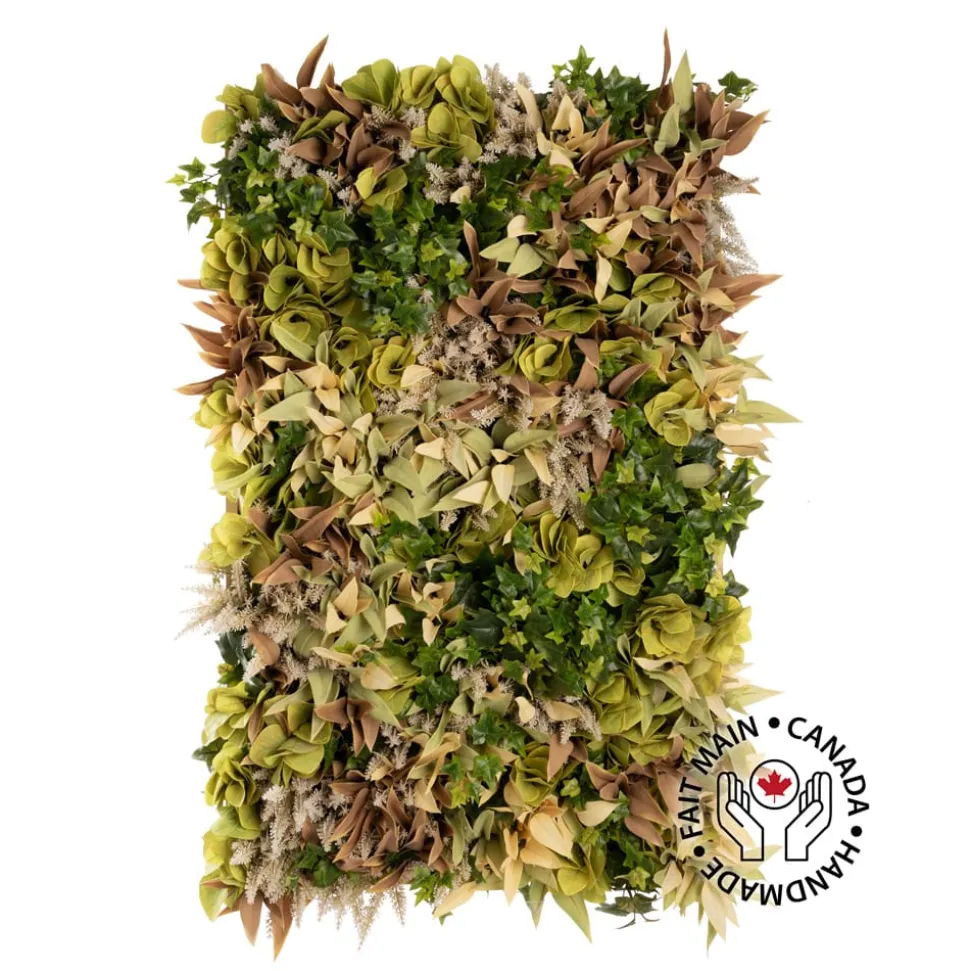 Yellow and green eucalyptus green wall, 30 x 48″