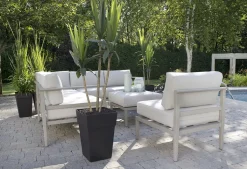 Yucca à trois troncs artificiel extérieur en pot, 68 x 27″